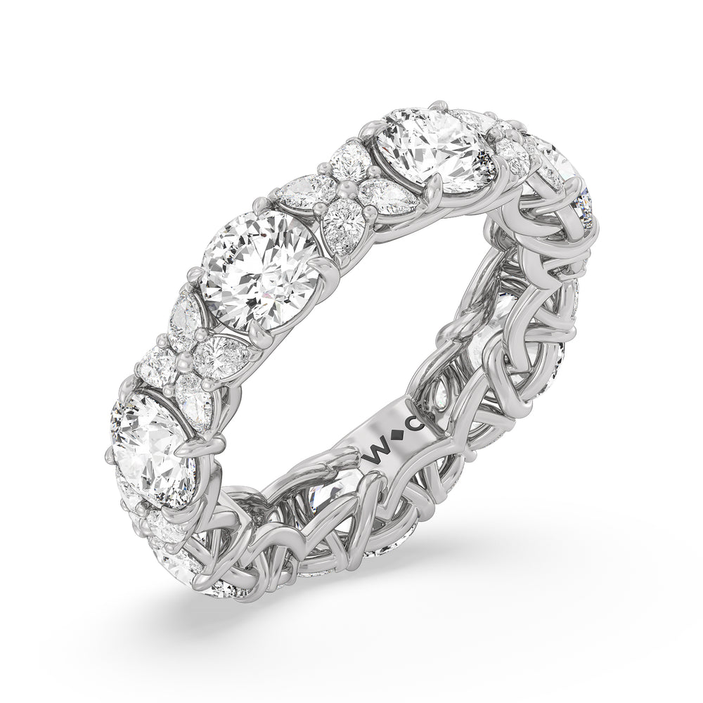 Botanical Eternity Ring with Platinum / Lab / 6 5/8 Cut Diamond in 14KT Platinum / Lab / 6 5/8 view 4
