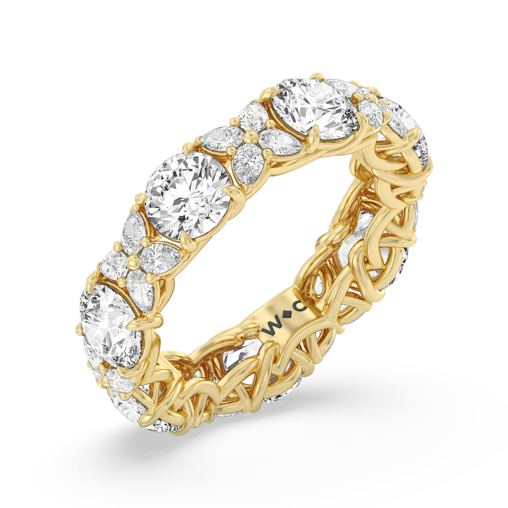 Botanical Eternity Ring with 18KT Yellow Gold / Lab / 6 5/8 Cut Diamond in 14KT Yellow Gold / Lab / 6 5/8 view 4
