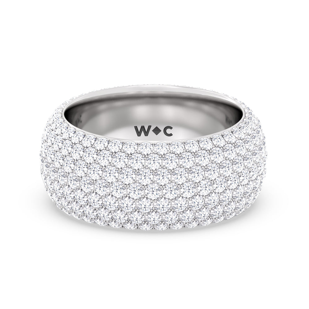 Elegance Midi Dome Eternity Ring with Platinum / Lab / 5 Cut Diamond in 14KT Platinum / Lab / 5 view 1
