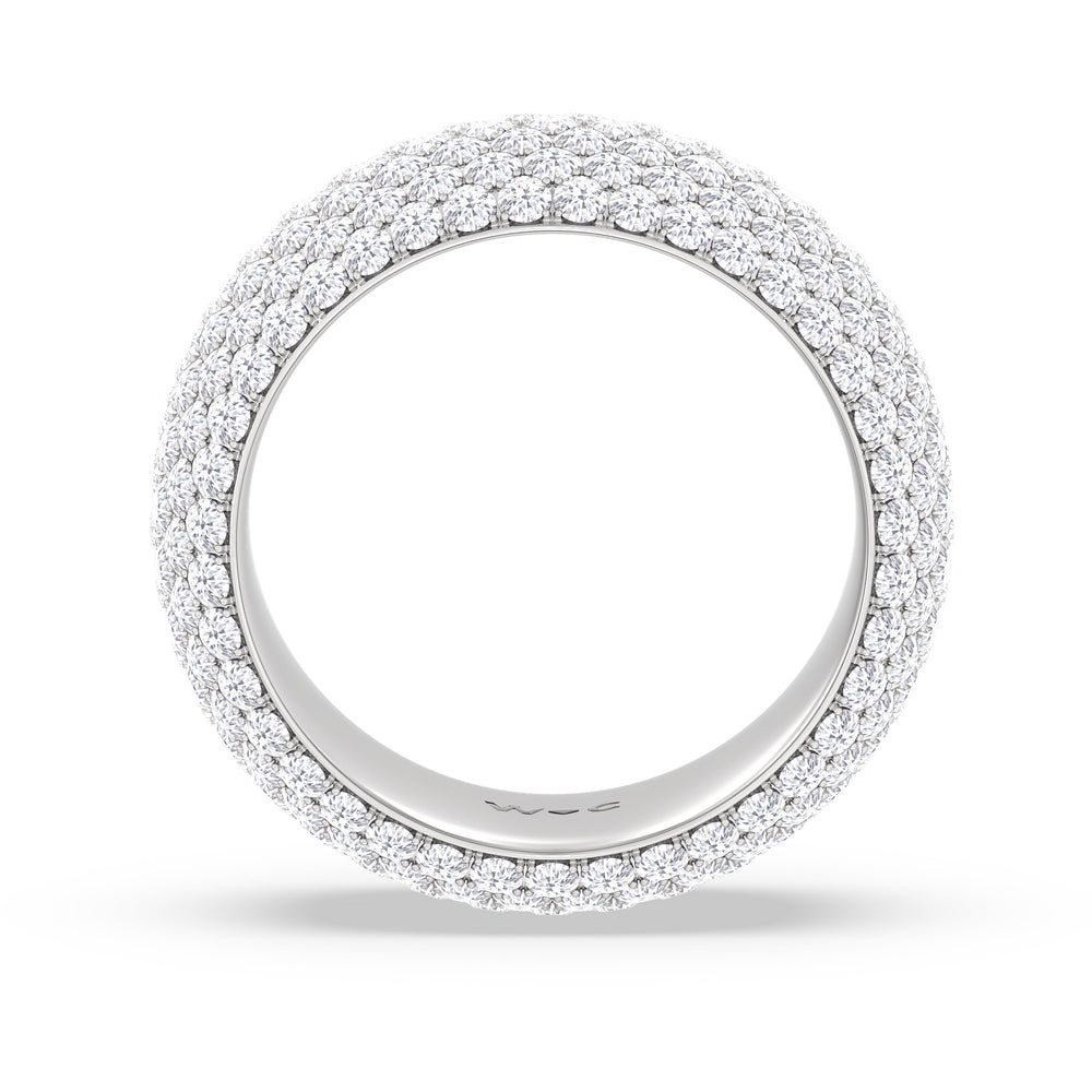 Elegance Midi Dome Eternity Ring with Platinum / Lab / 5 Cut Diamond in 14KT Platinum / Lab / 5 view 3
