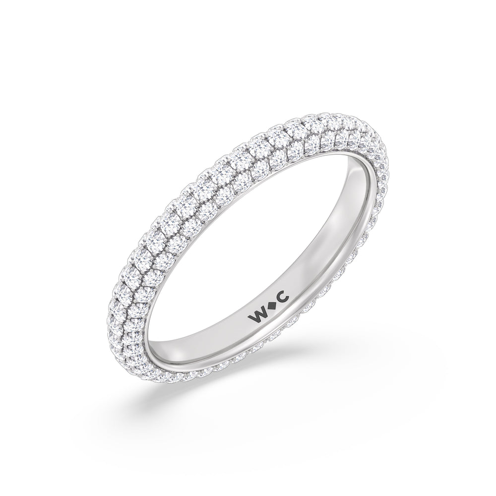 The Windsor Slim Eternity Ring with Platinum / Lab / 1 1/2 Cut Diamond in 14KT Platinum / Lab / 1 1/2 view 5
