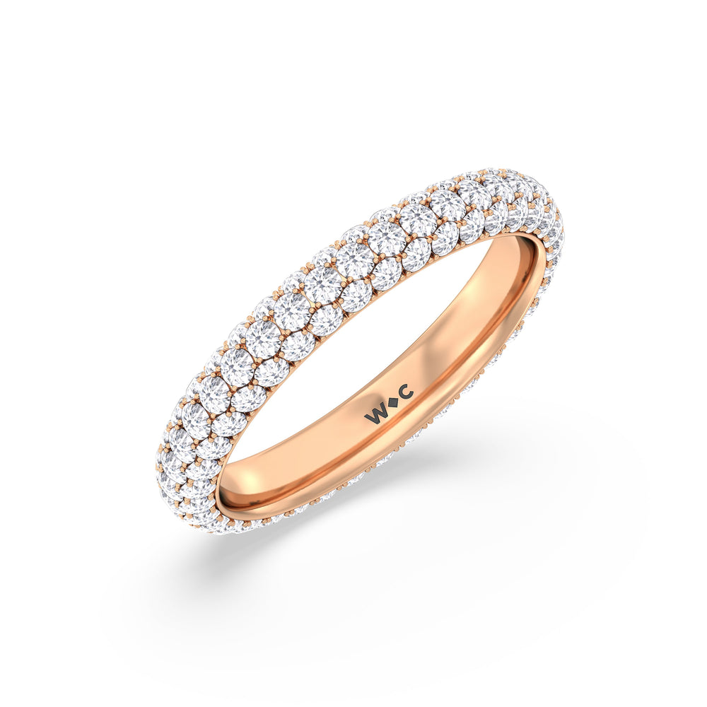 Elegance Classic Dome Eternity Ring with 18KT Rose Gold / Lab / 2 Cut Diamond in 14KT Rose Gold / Lab / 2 view 3
