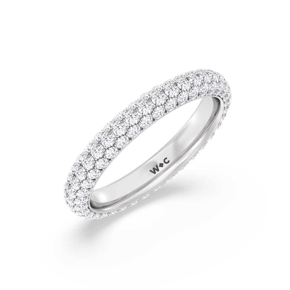 Elegance Classic Dome Eternity Ring with Platinum / Lab / 2 Cut Diamond in 14KT Platinum / Lab / 2 view 3

