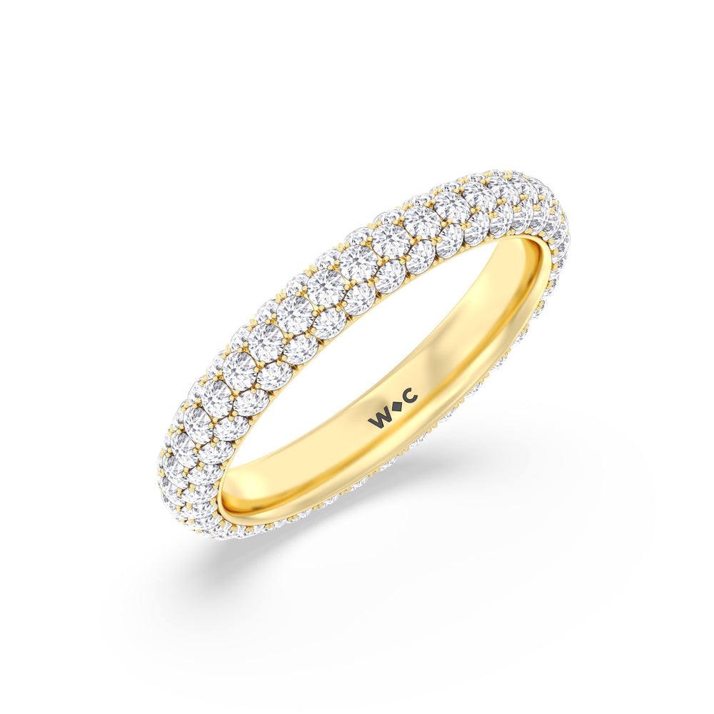 Elegance Classic Dome Eternity Ring with 18KT Yellow Gold / Lab / 2 Cut Diamond in 14KT Yellow Gold / Lab / 2 view 3
