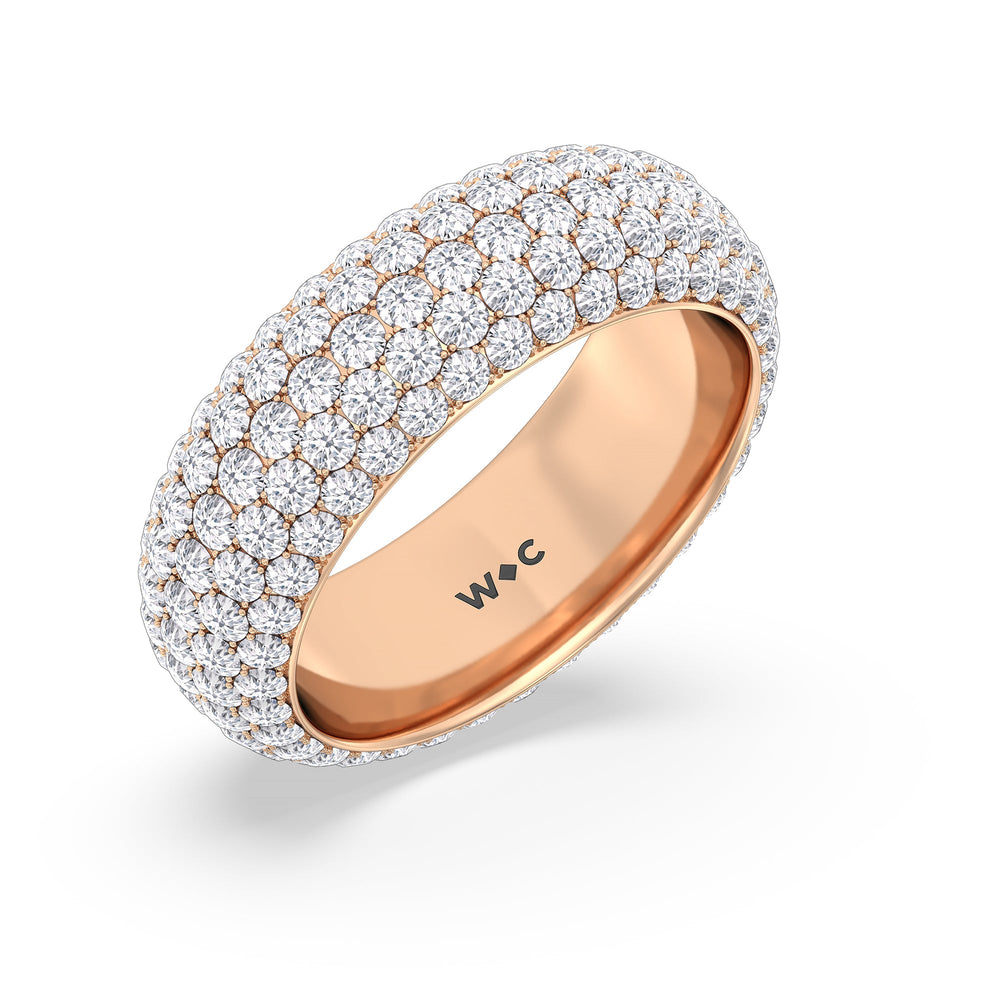The Windsor Wide Eternity Ring with 18KT Rose Gold / Lab / 4 Cut Diamond in 14KT Rose Gold / Lab / 4 view 3
