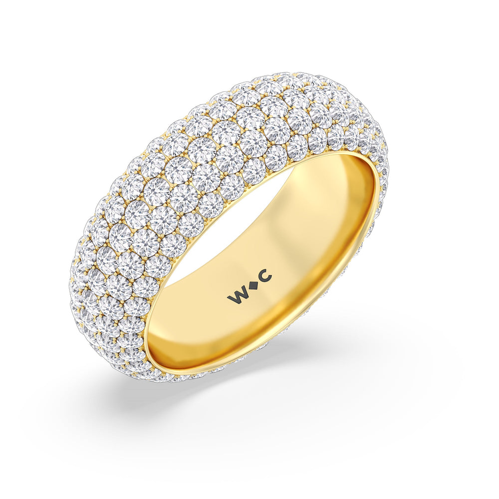 The Windsor Wide Eternity Ring with 18KT Yellow Gold / Lab / 4 Cut Diamond in 14KT Yellow Gold / Lab / 4 view 3
