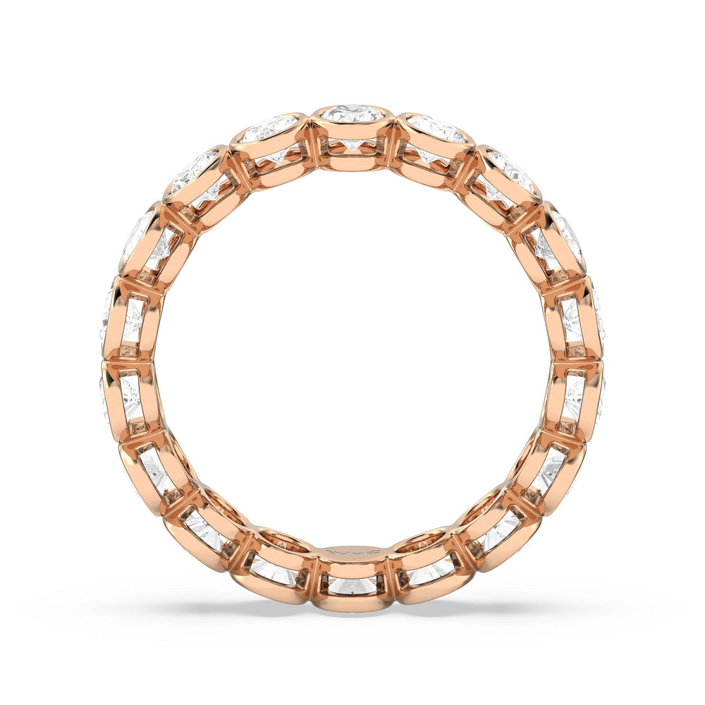 Oval Bezel Eternity Ring with 18KT Rose Gold / Lab / 3 Cut Diamond in 14KT Rose Gold / Lab / 3 view 2
