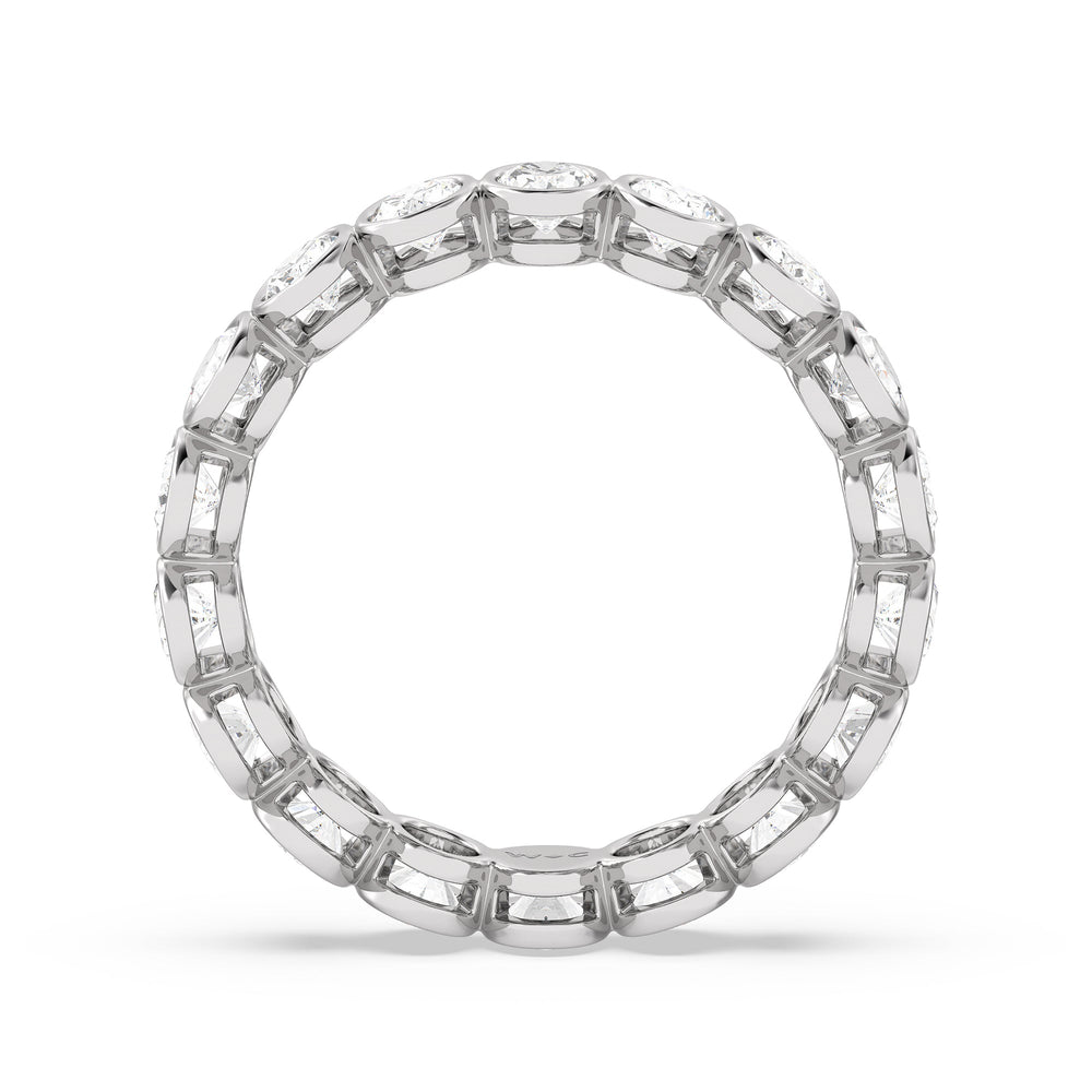 Oval Bezel Eternity Ring with Platinum / Lab / 3 Cut Diamond in 14KT Platinum / Lab / 3 view 2
