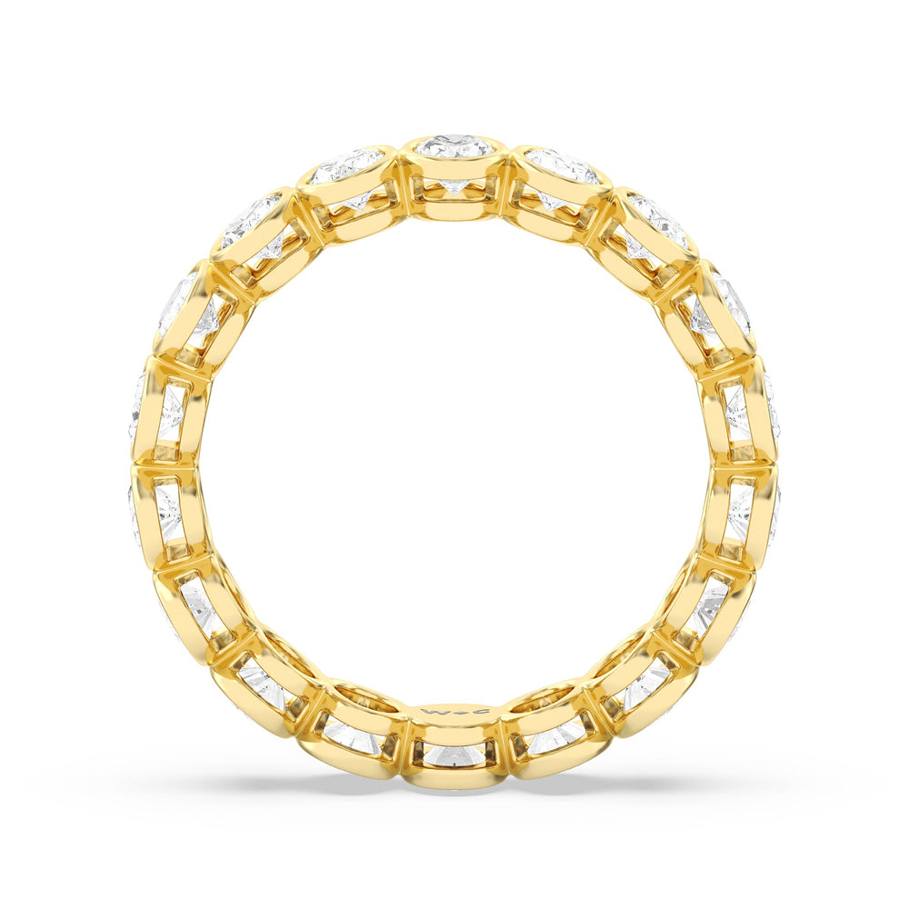 Oval Bezel Eternity Ring with 18KT Yellow Gold / Lab / 3 Cut Diamond in 14KT Yellow Gold / Lab / 3 view 2
