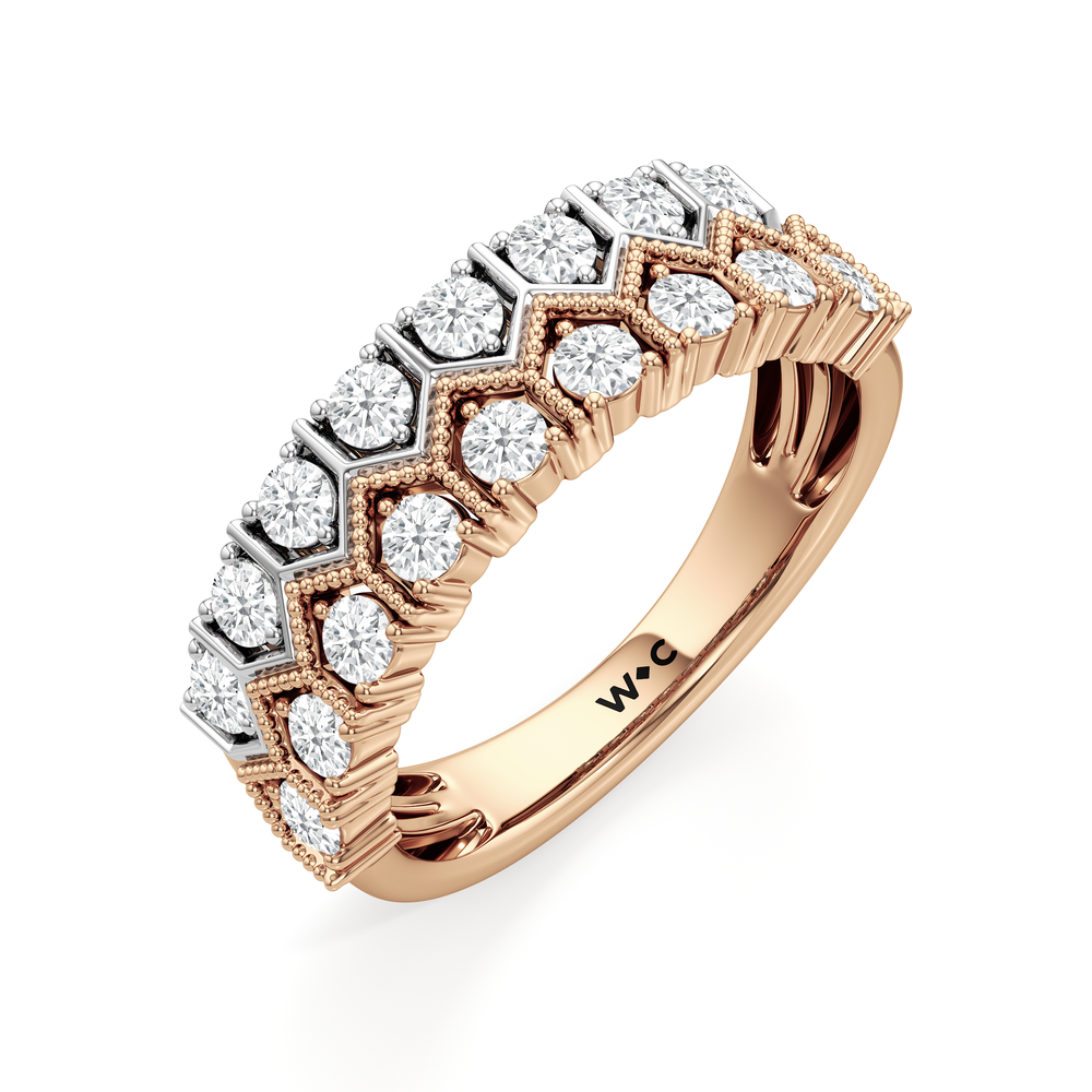 The LeVeque Ring with 18KT White & Rose Gold / Lab / 3/4 Cut Diamond in 14KT White & Rose Gold / Lab / 3/4 view 4
