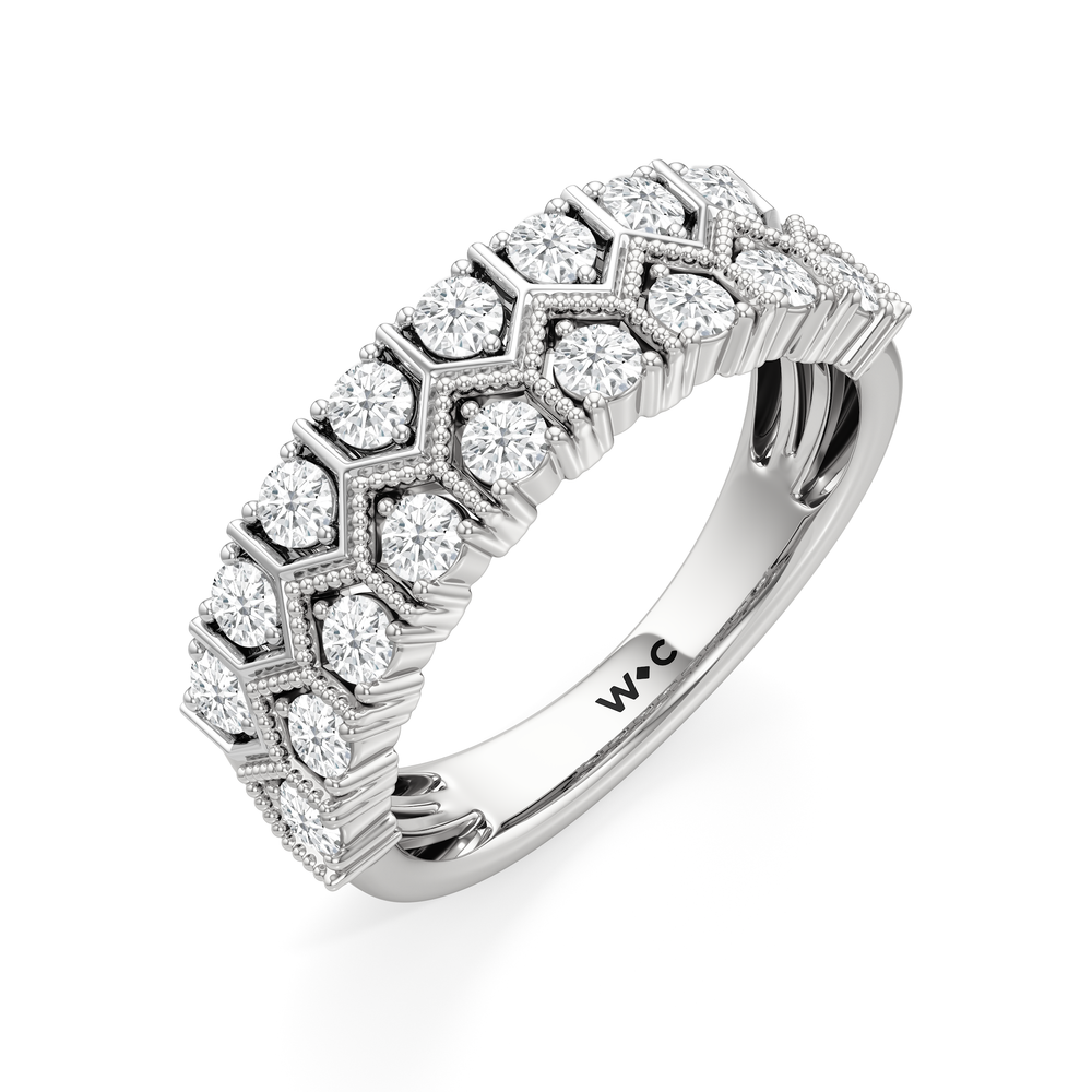 The LeVeque Ring with Platinum / Lab / 3/4 Cut Diamond in 14KT Platinum / Lab / 3/4 view 4
