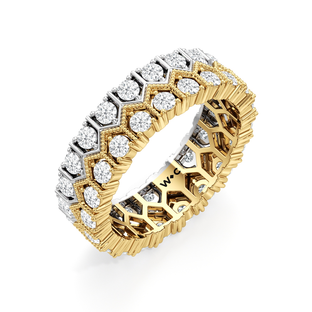 The Piscine Ring with 18KT White & Yellow Gold / Lab / 1 7/8 Cut Diamond in 14KT White & Yellow Gold / Lab / 1 7/8 view 4
