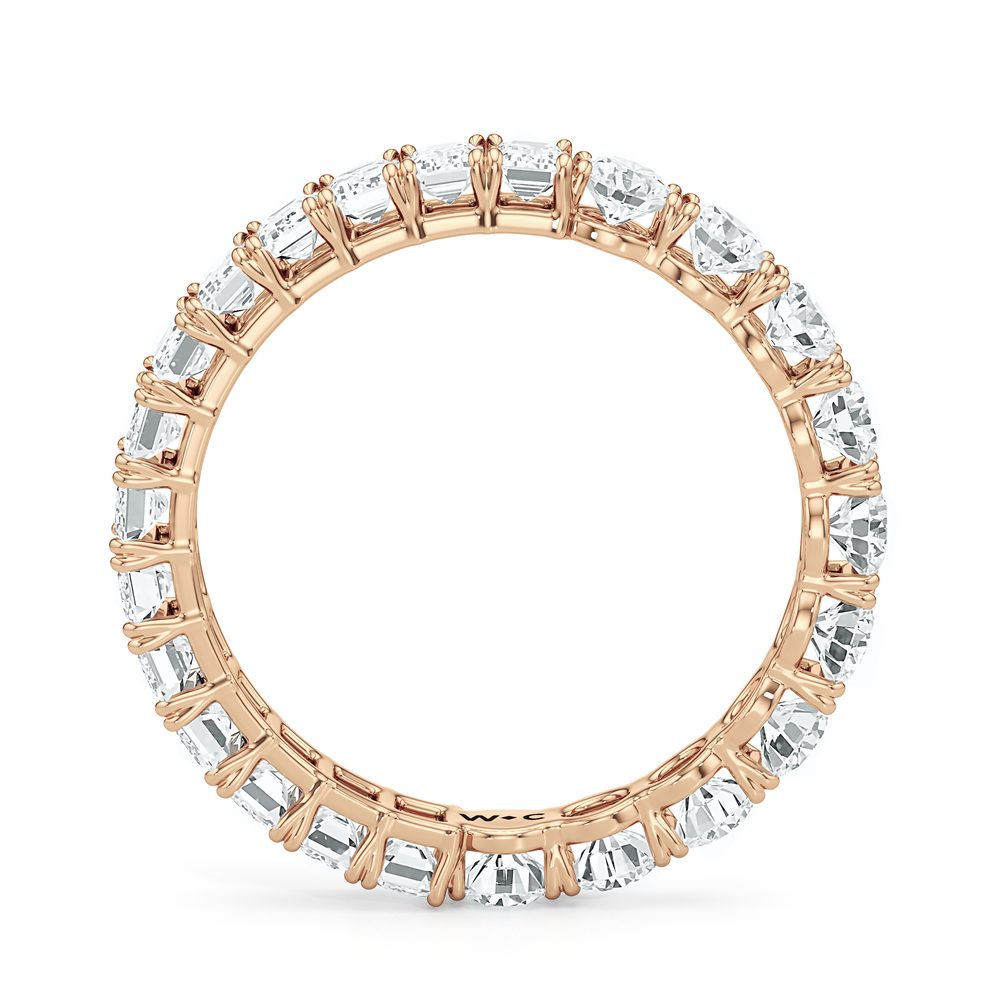 Gemini Half & Half Eternity Band (E+ VS+) with 18KT Rose Gold / Lab / 3 Cut Diamond in 14KT Rose Gold / Lab / 3 view 4
