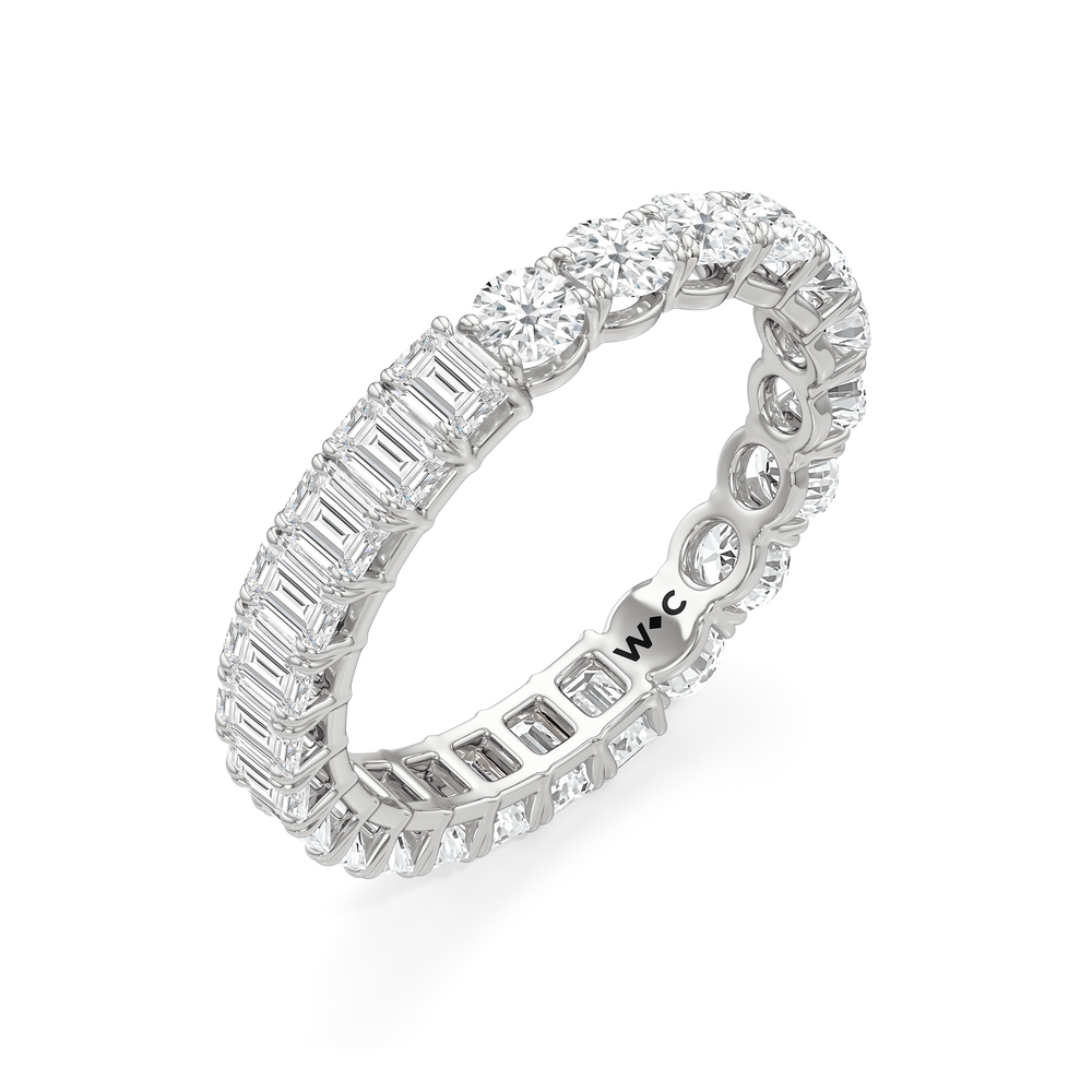Gemini Half & Half Eternity Band (E+ VS+) with Platinum / Lab / 3 Cut Diamond in 14KT Platinum / Lab / 3 view 5
