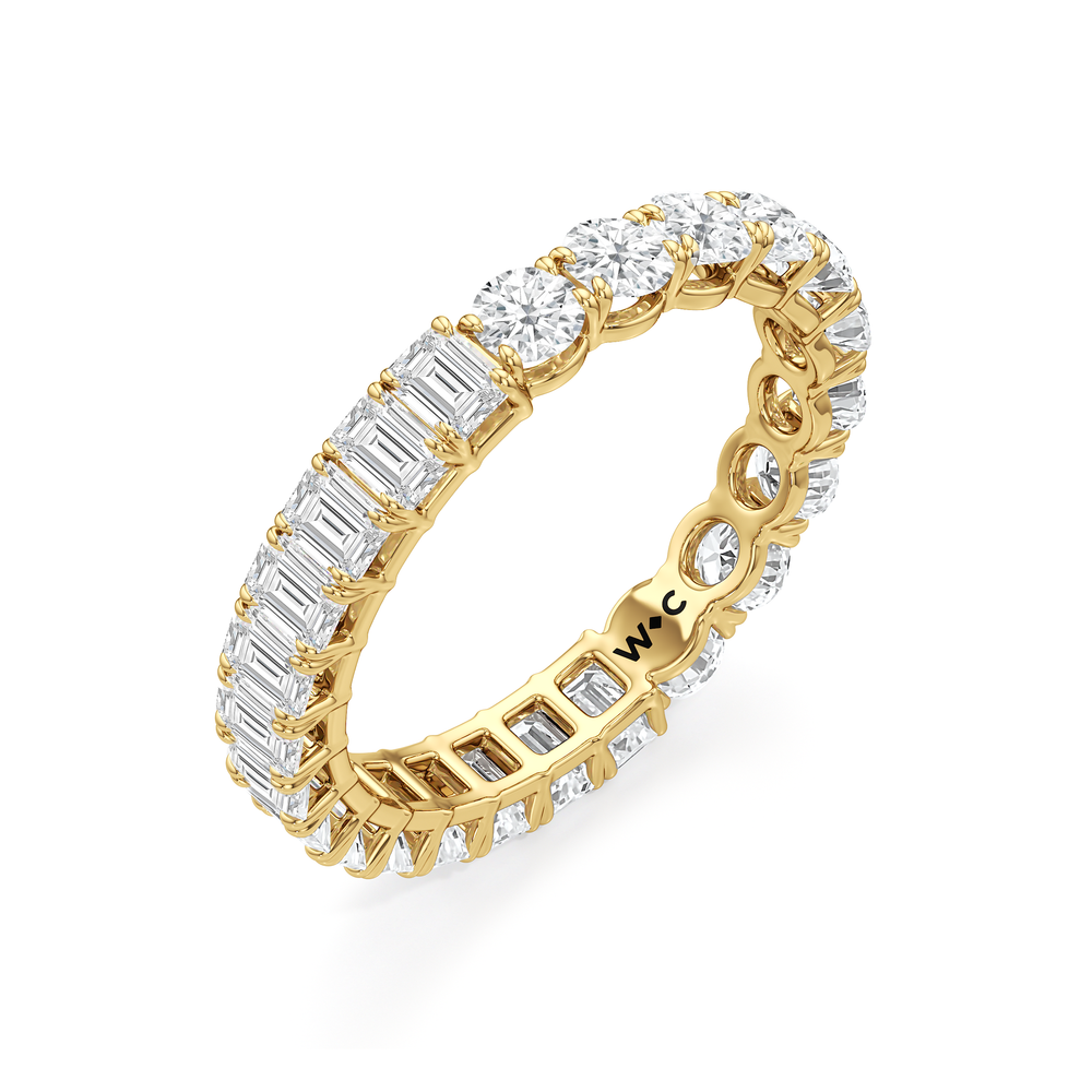 Gemini Half & Half Eternity Band (E+ VS+) with 18KT Yellow Gold / Lab / 3 Cut Diamond in 14KT Yellow Gold / Lab / 3 view 5
