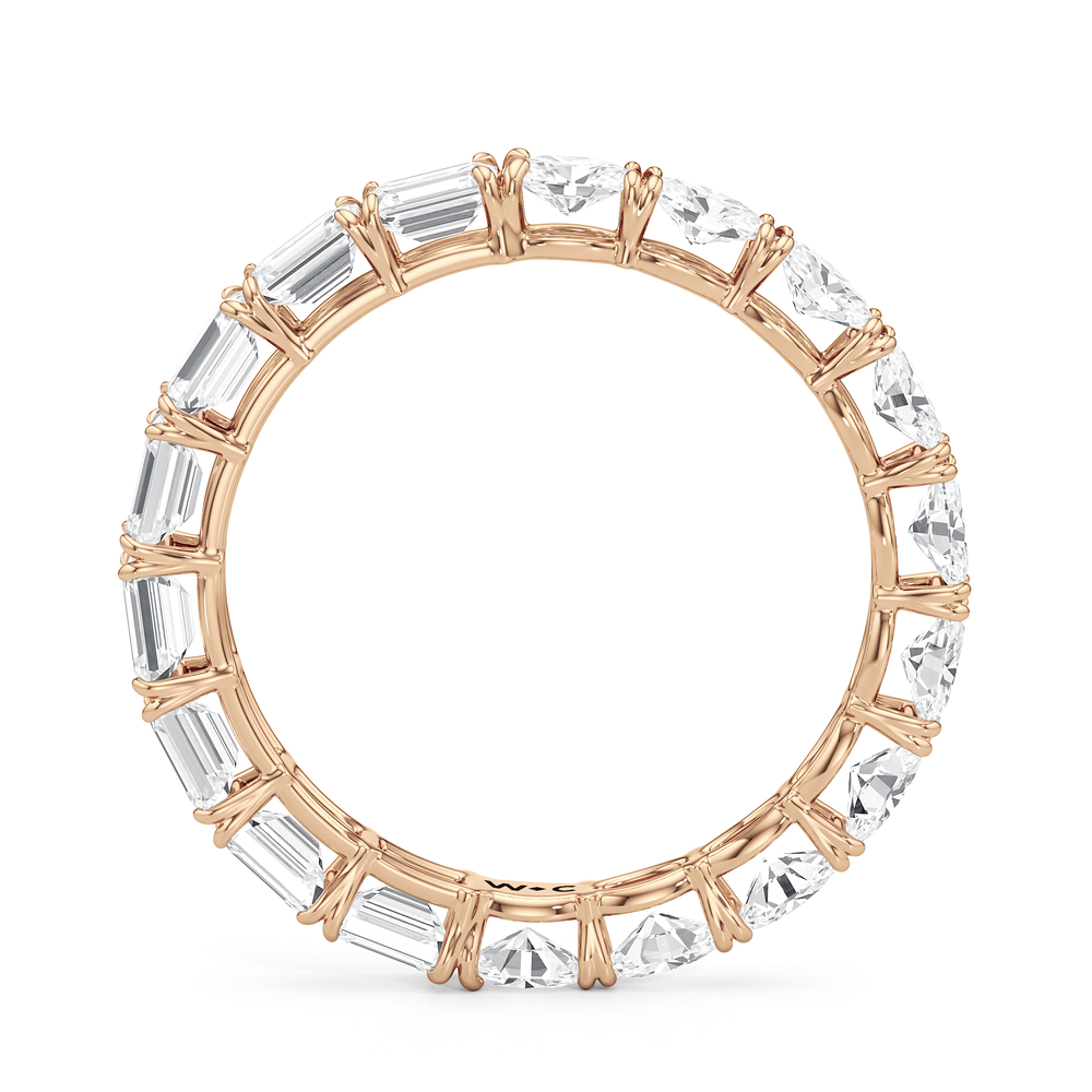 Equinox Half & Half Eternity Band (E+ VS+) with 18KT Rose Gold / Lab / 3 Cut Diamond in 14KT Rose Gold / Lab / 3 view 4
