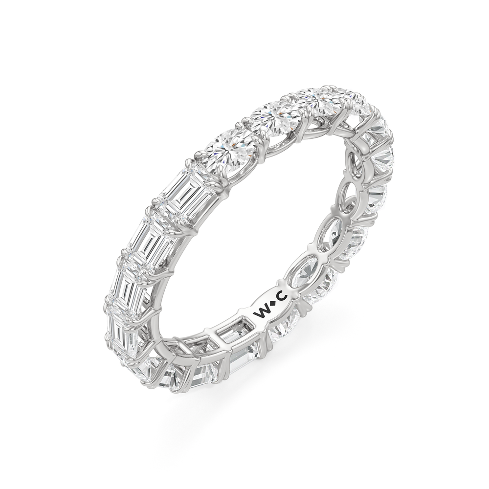 Equinox Half & Half Eternity Band (F/G SI+) with Platinum / Lab / 3 Cut Diamond in 14KT Platinum / Lab / 3 view 5

