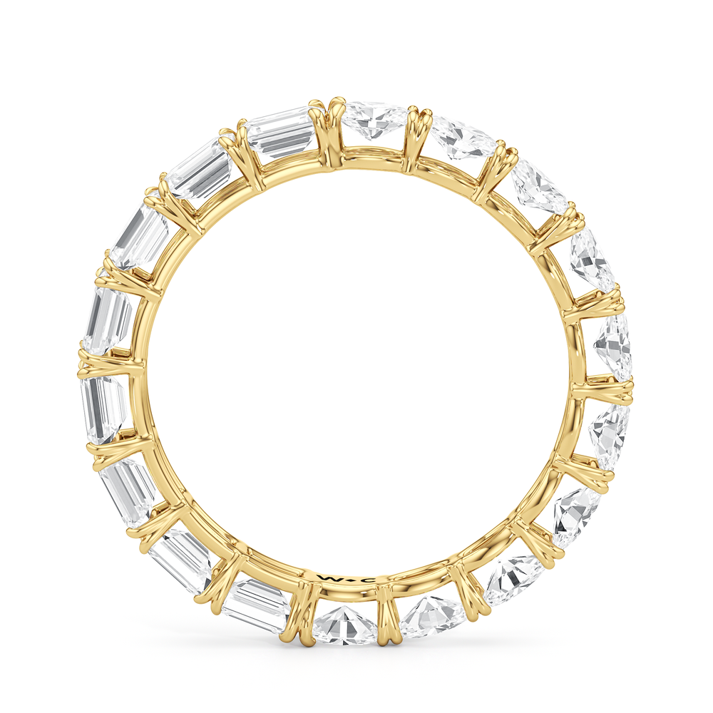 Equinox Half & Half Eternity Band (E+ VS+) with 18KT Yellow Gold / Lab / 3 Cut Diamond in 14KT Yellow Gold / Lab / 3 view 4
