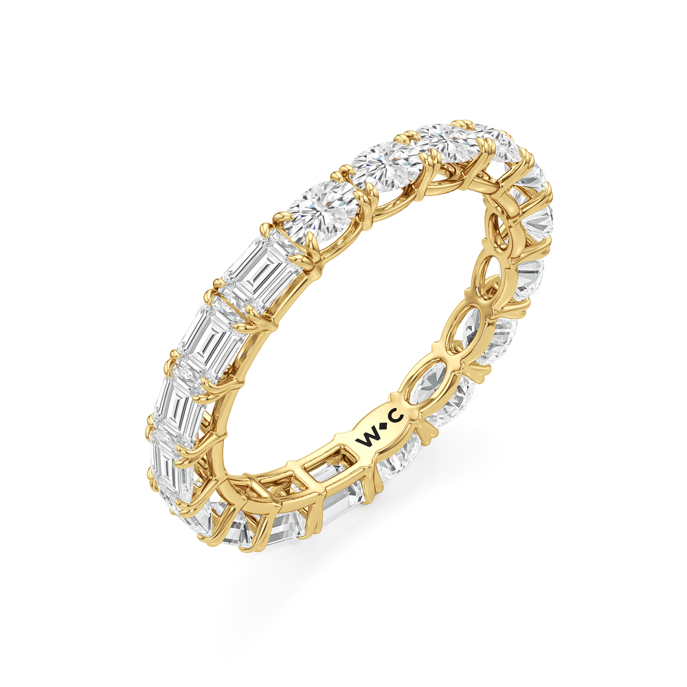 Equinox Half & Half Eternity Band (E+ VS+) with 18KT Yellow Gold / Lab / 3 Cut Diamond in 14KT Yellow Gold / Lab / 3 view 5

