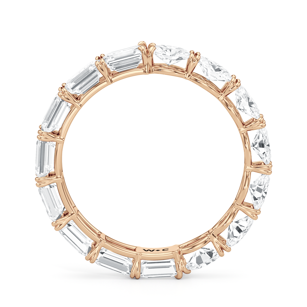 Equinox Half & Half Eternity Band (F/G SI+) with 18KT Rose Gold / Lab / 4 Cut Diamond in 14KT Rose Gold / Lab / 4 view 4
