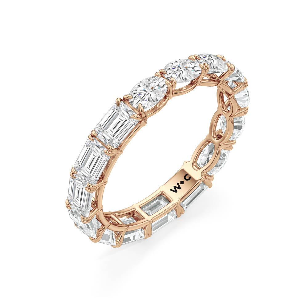 Equinox Half & Half Eternity Band (E+ VS+) with 18KT Rose Gold / Lab / 4 Cut Diamond in 14KT Rose Gold / Lab / 4 view 5
