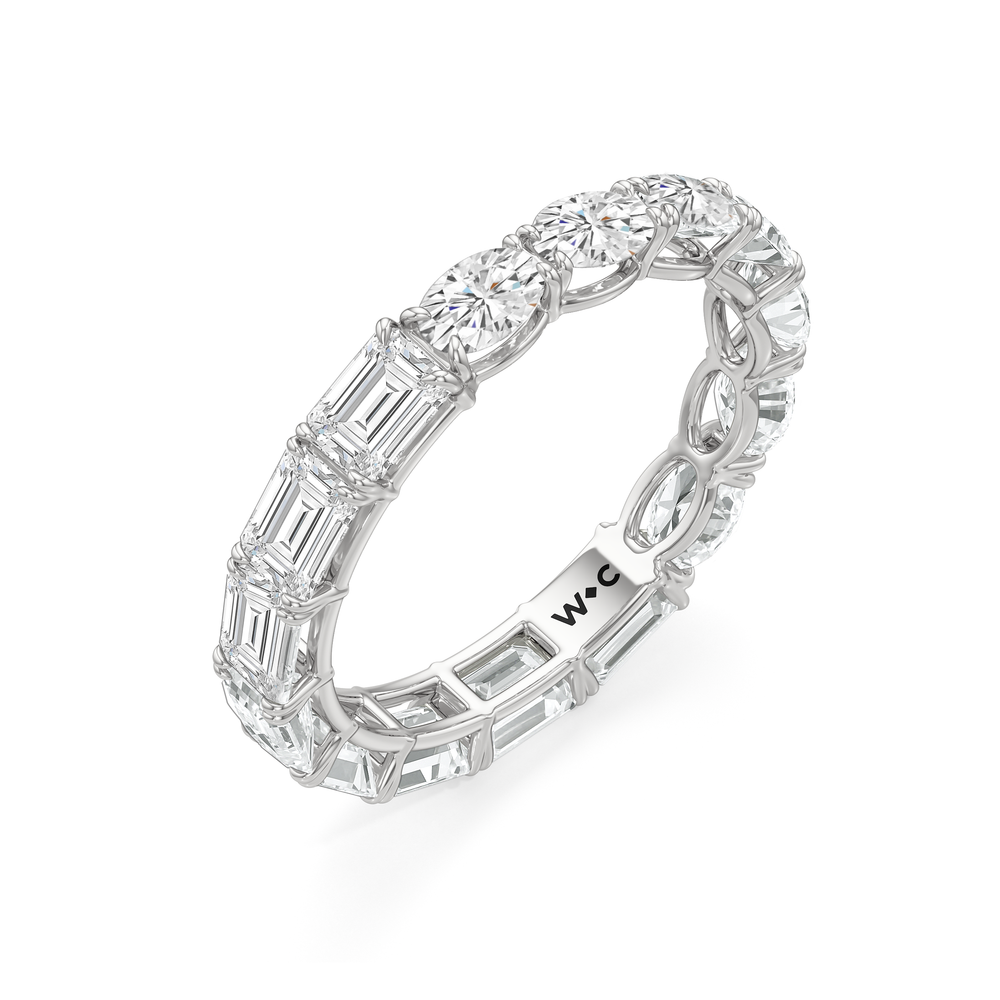 Equinox Half & Half Eternity Band (F/G SI+) with Platinum / Lab / 4 Cut Diamond in 14KT Platinum / Lab / 4 view 5
