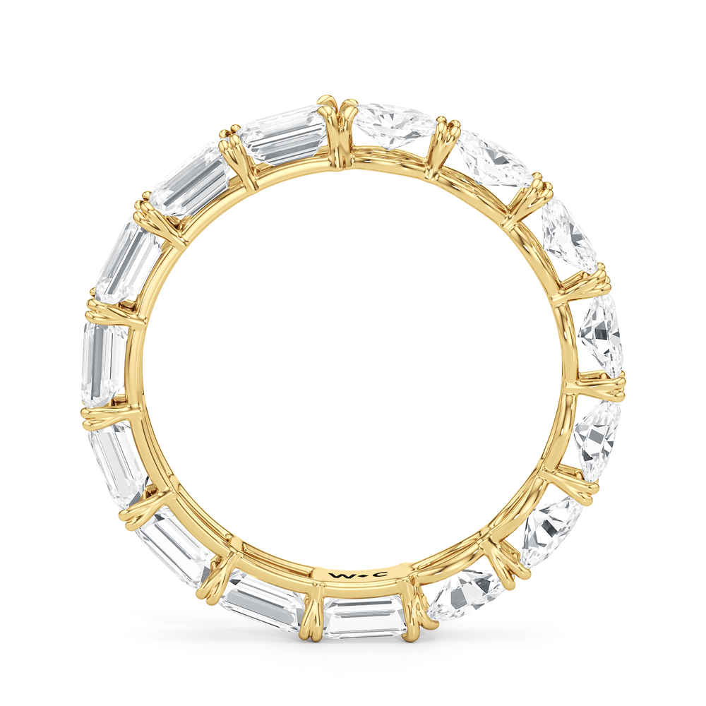 Equinox Half & Half Eternity Band (F/G SI+) with 18KT Yellow Gold / Lab / 4 Cut Diamond in 14KT Yellow Gold / Lab / 4 view 4
