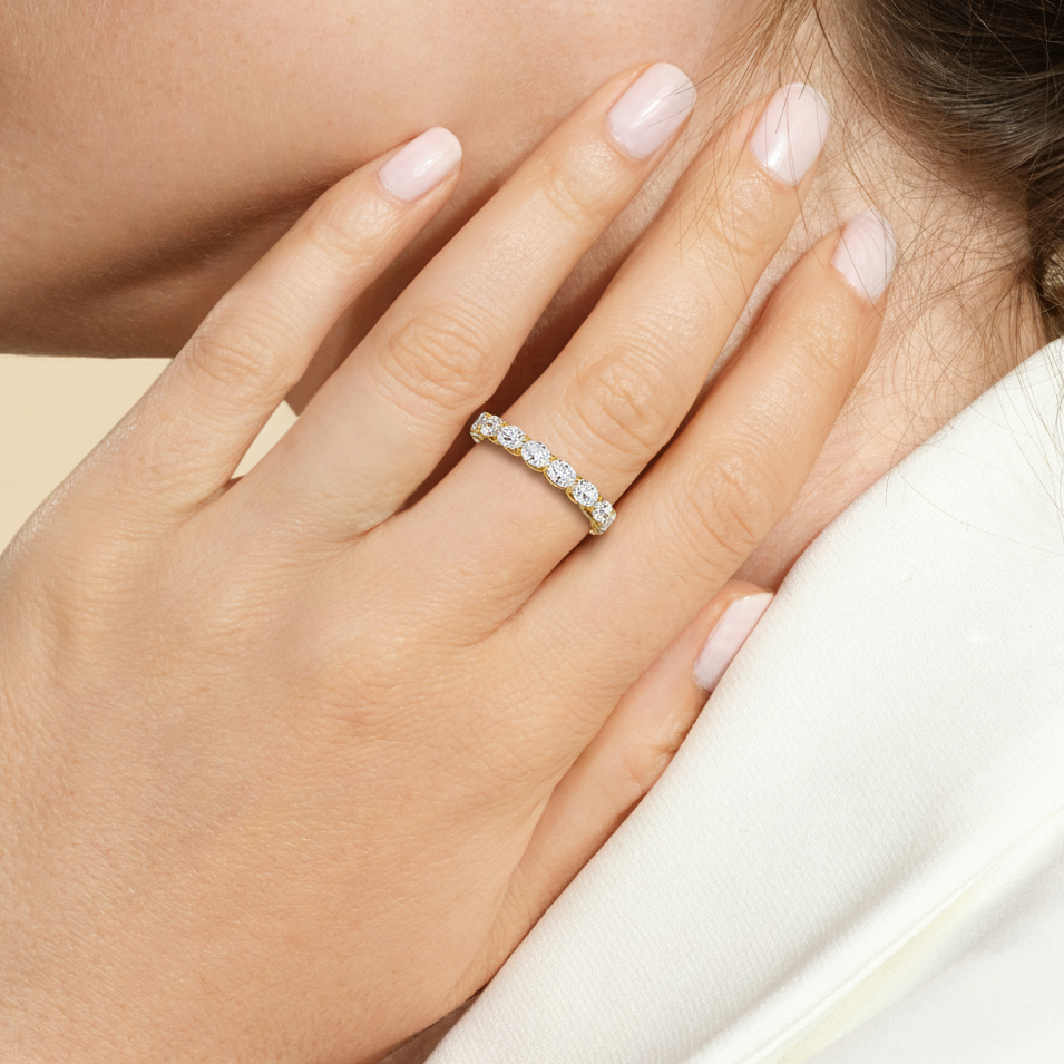Equinox Half & Half Eternity Band (E+ VS+) with Platinum / Lab / 5 Cut Diamond in 14KT Platinum / Lab / 5 view 3
