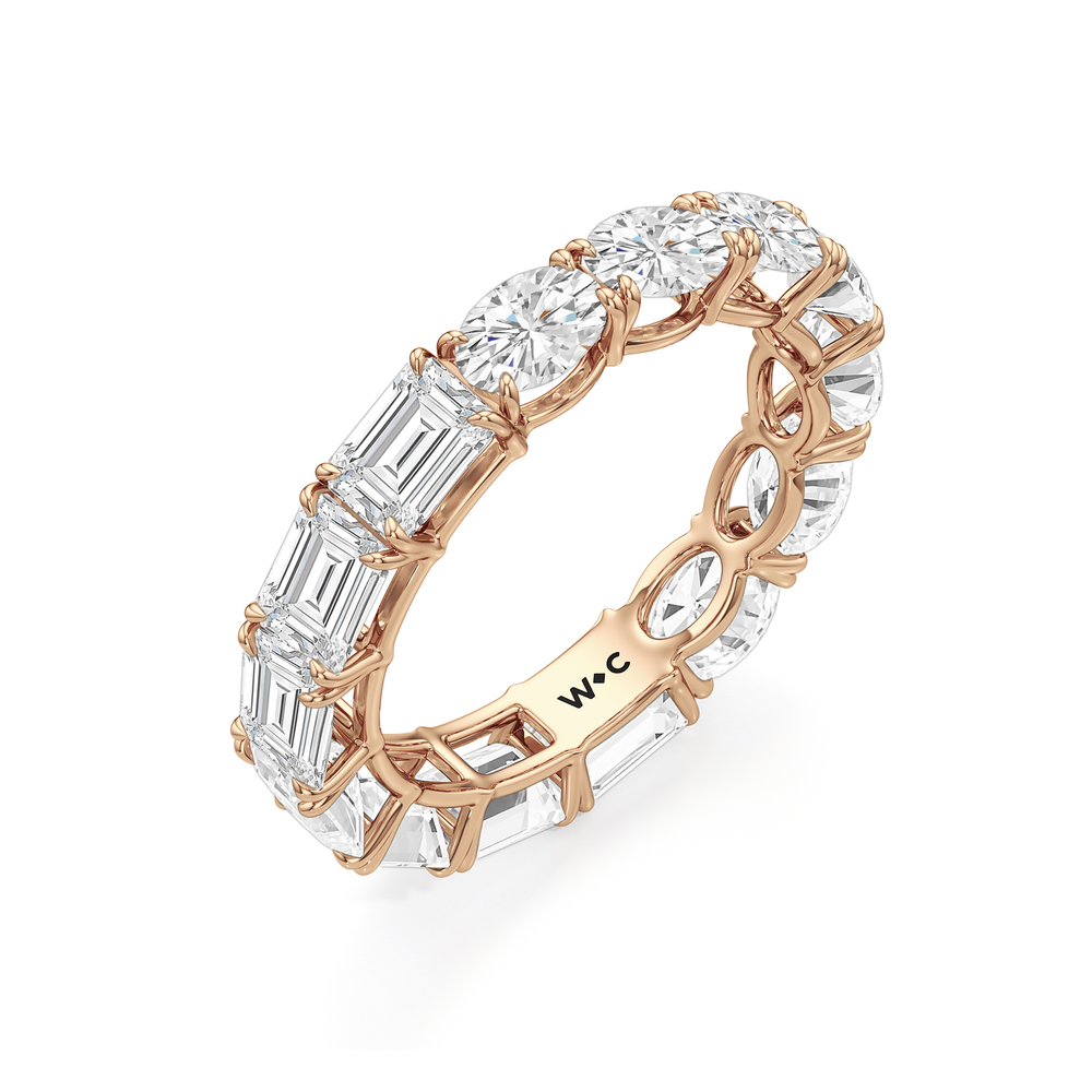 Equinox Half & Half Eternity Band (E+ VS+) with 18KT Rose Gold / Lab / 5 Cut Diamond in 14KT Rose Gold / Lab / 5 view 5
