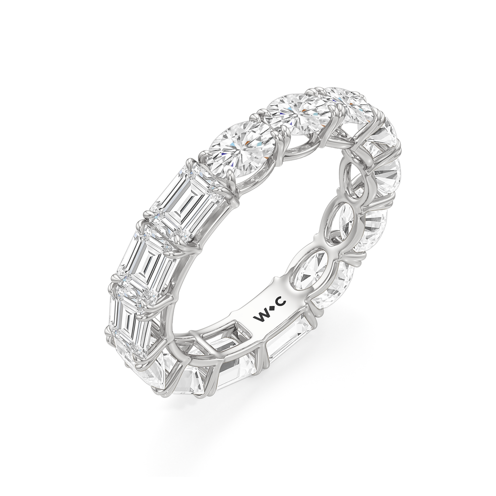 Equinox Half & Half Eternity Band (F/G SI+) with Platinum / Lab / 5 Cut Diamond in 14KT Platinum / Lab / 5 view 5
