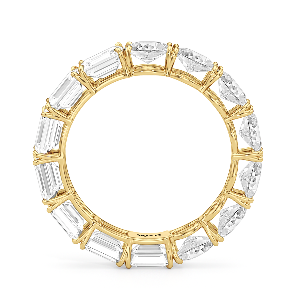 Equinox Half & Half Eternity Band (E+ VS+) with 18KT Yellow Gold / Lab / 5 Cut Diamond in 14KT Yellow Gold / Lab / 5 view 4
