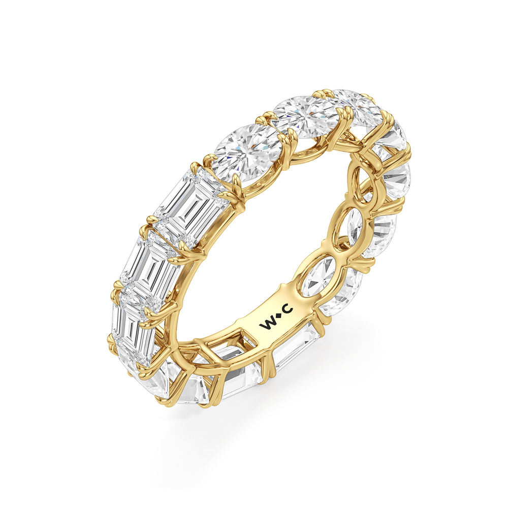 Equinox Half & Half Eternity Band (F/G SI+) with 18KT Yellow Gold / Lab / 5 Cut Diamond in 14KT Yellow Gold / Lab / 5 view 5
