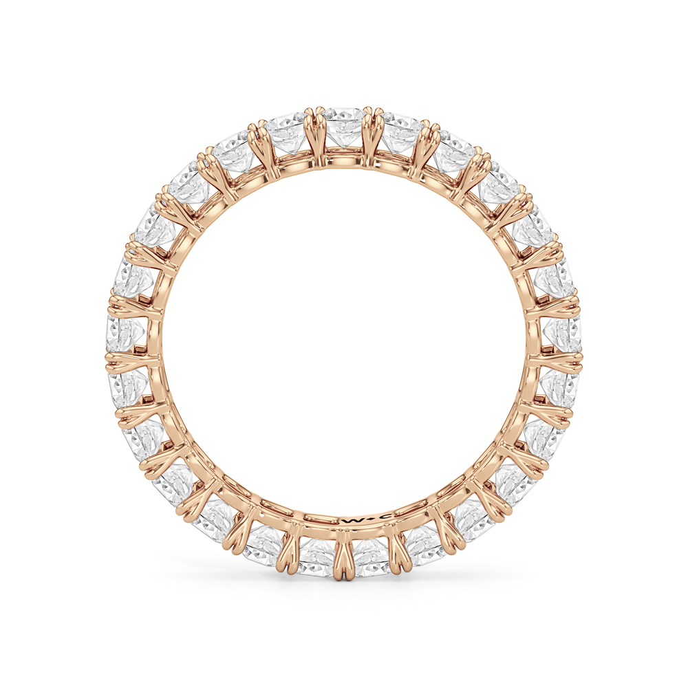 Classic Cushion Eternity Ring (F+ SI+) with 18KT Rose Gold / Lab / 3 Cut Diamond in 14KT Rose Gold / Lab / 3 view 4

