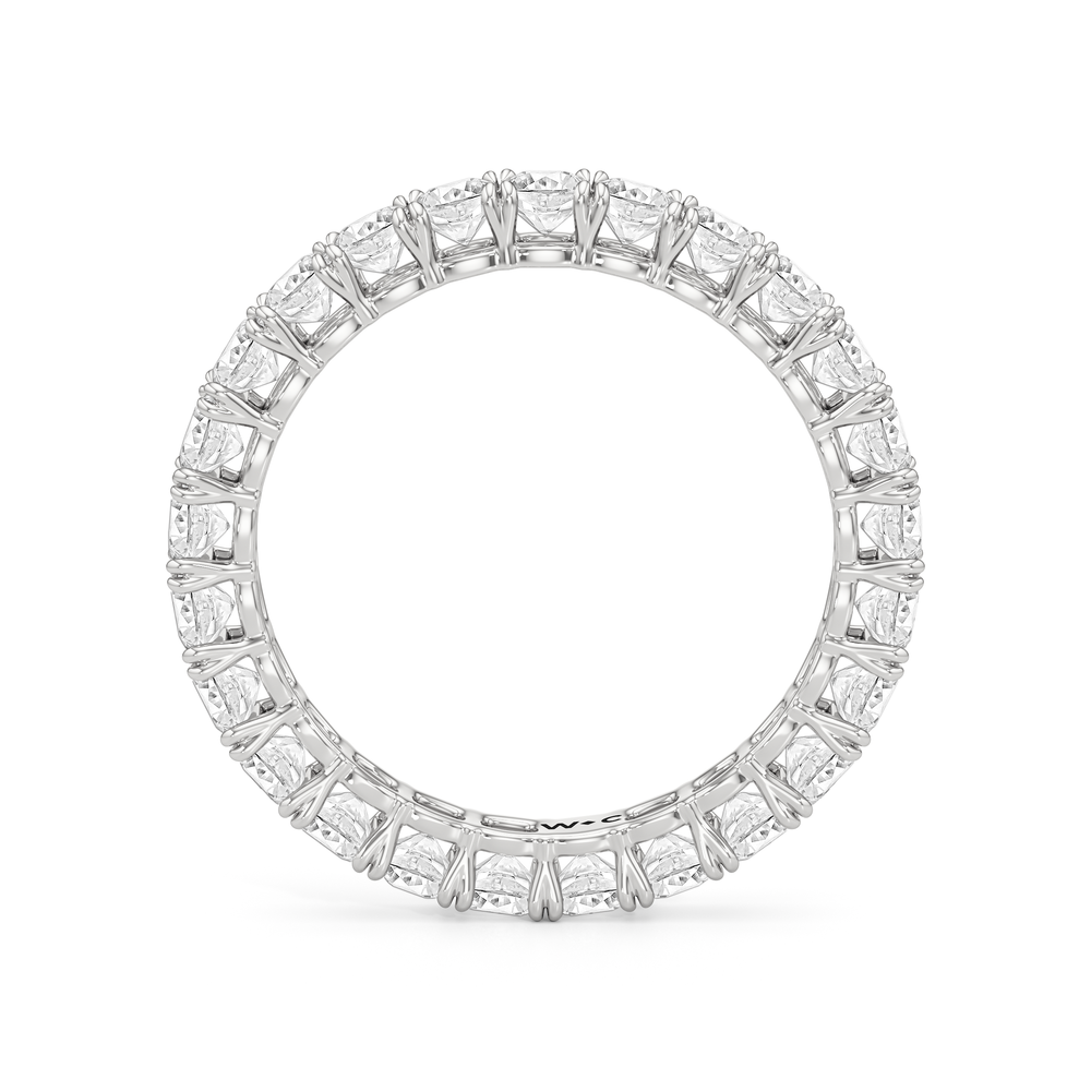Premium Cushion Eternity Ring (E+ VS+) with Platinum / Lab / 3 Cut Diamond in 14KT Platinum / Lab / 3 view 4
