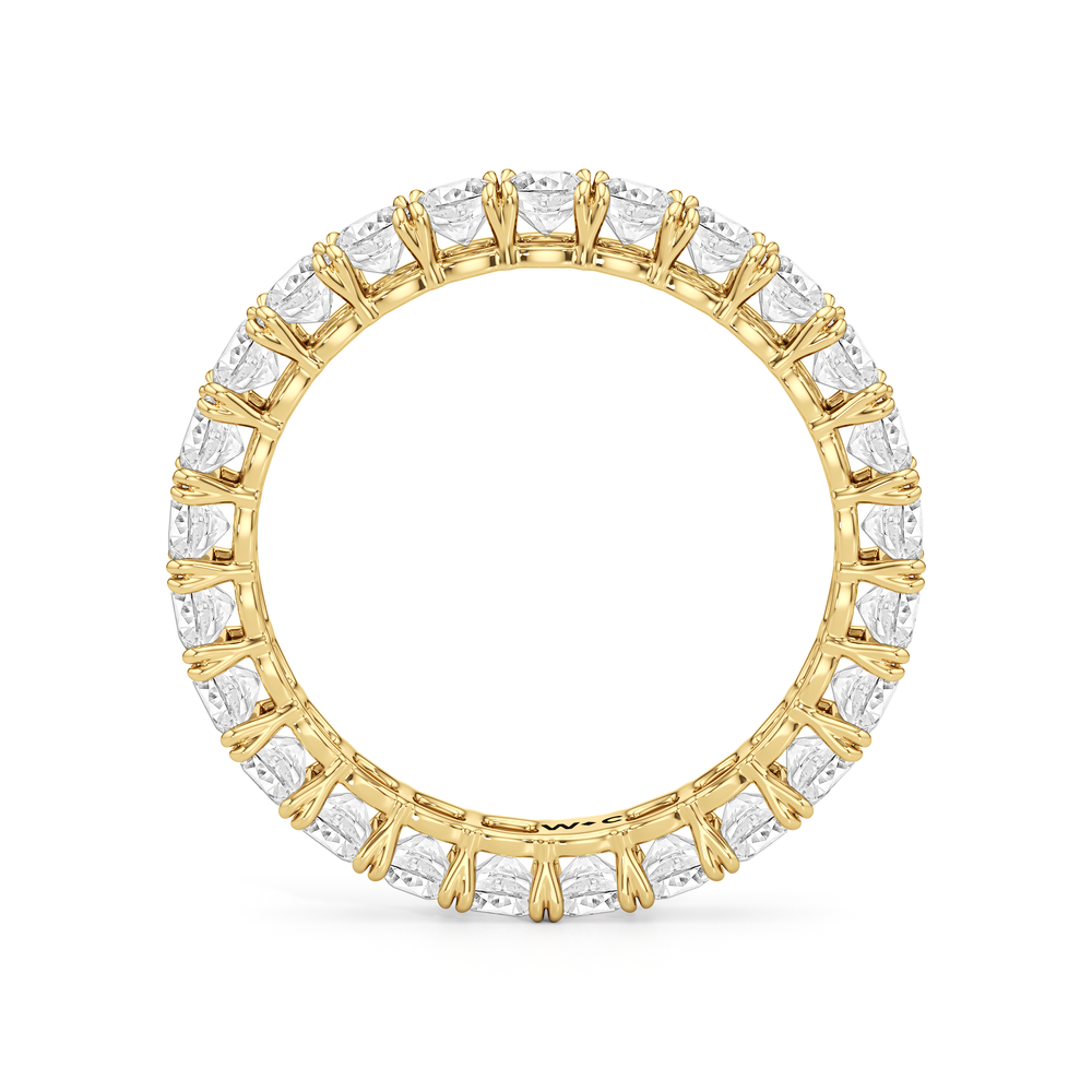 Classic Cushion Eternity Ring (F+ SI+) with 18KT Yellow Gold / Lab / 3 Cut Diamond in 14KT Yellow Gold / Lab / 3 view 4
