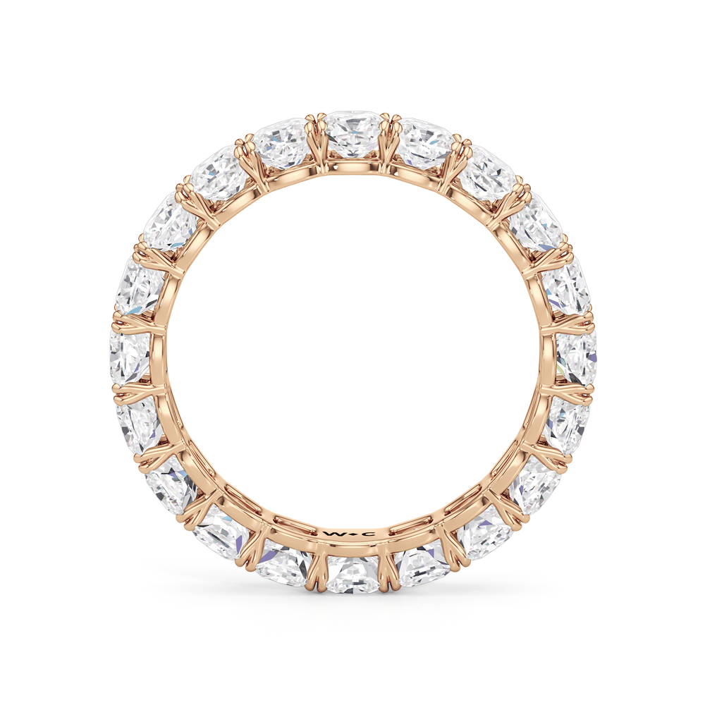 Classic Cushion Eternity Ring (F/G SI+) with 18KT Rose Gold / Lab / 4 Cut Diamond in 14KT Rose Gold / Lab / 4 view 4
