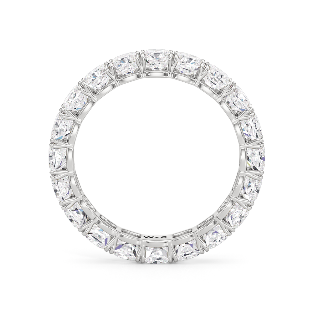 Classic Cushion Eternity Ring (F/G SI+) with Platinum / Lab / 4 Cut Diamond in 14KT Platinum / Lab / 4 view 4

