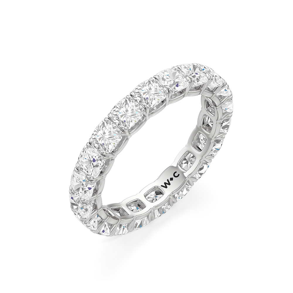 Classic Cushion Eternity Ring (F/G SI+) with Platinum / Lab / 4 Cut Diamond in 14KT Platinum / Lab / 4 view 5
