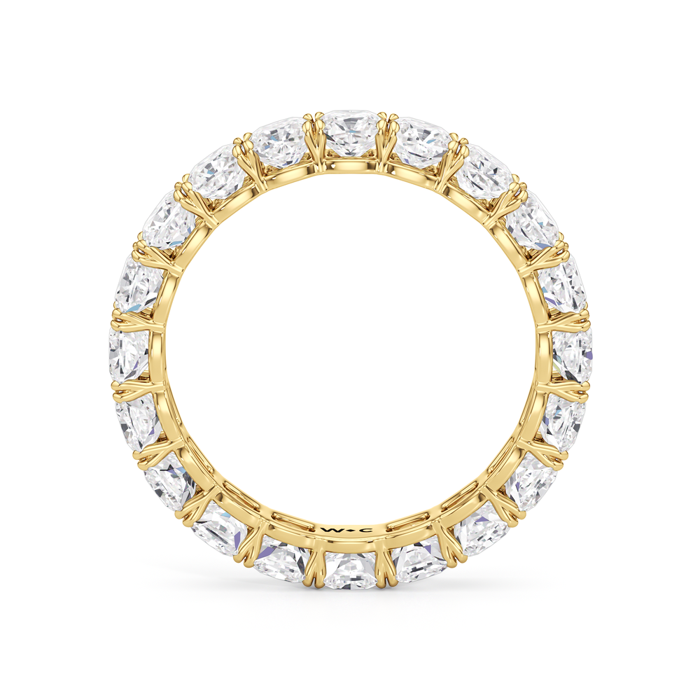 Classic Cushion Eternity Ring (F/G SI+) with 18KT Yellow Gold / Lab / 4 Cut Diamond in 14KT Yellow Gold / Lab / 4 view 4
