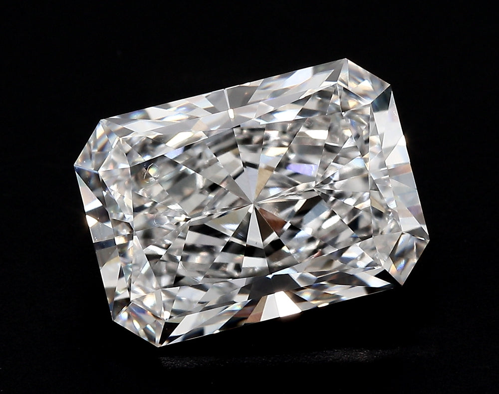 3.15 Carat Radiant Lab Diamond with  Cut Diamond in 14KT  view 1
