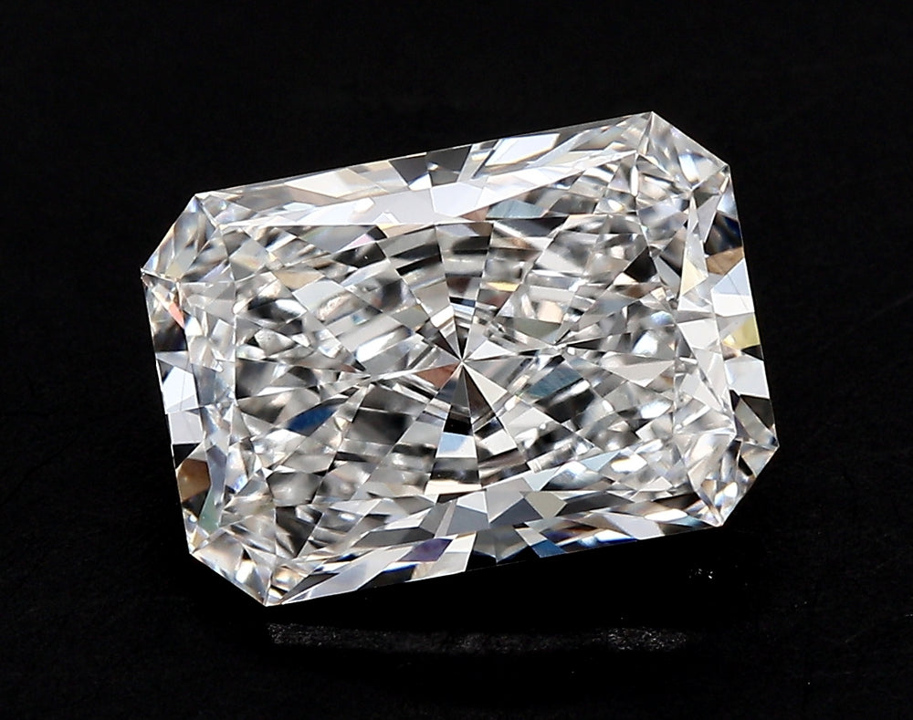 3.33 Carat Radiant Lab Diamond with  Cut Diamond in 14KT  view 1
