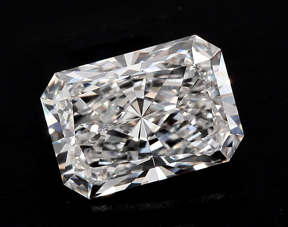 3.23 Carat Radiant Lab Diamond with  Cut Diamond in 14KT  view 1
