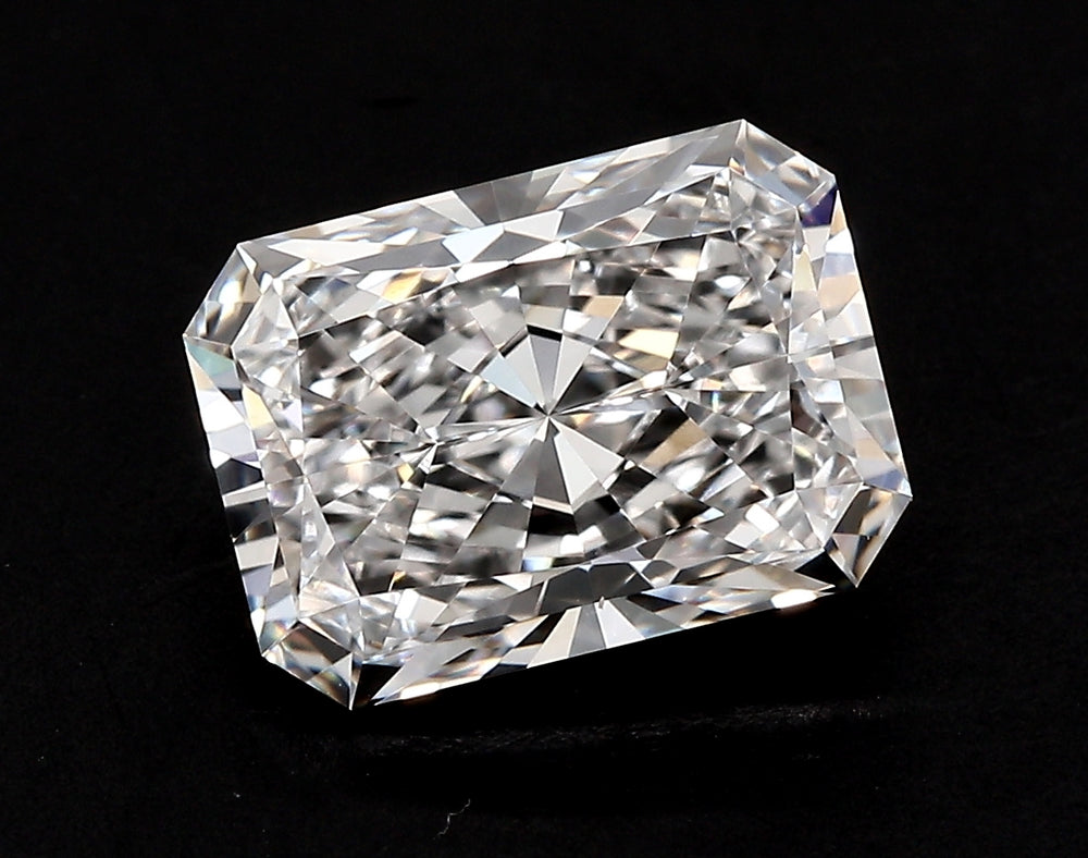 4.25 Carat Radiant Lab Diamond with  Cut Diamond in 14KT  view 1
