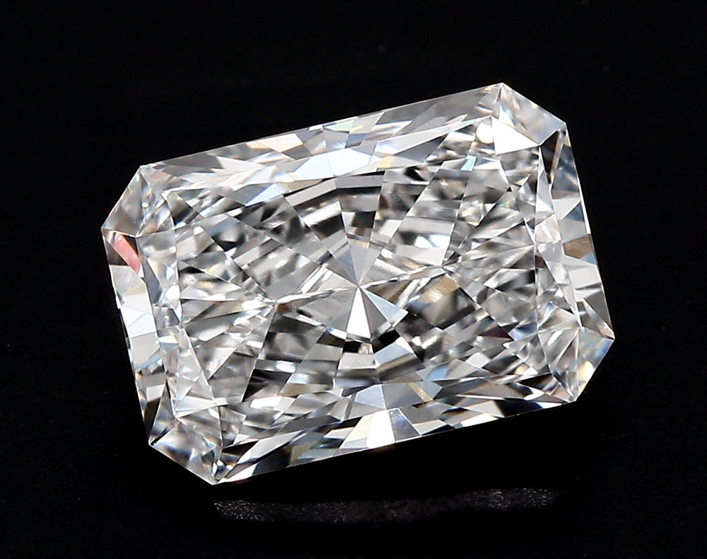 3.09 Carat Radiant Lab Diamond with  Cut Diamond in 14KT  view 1
