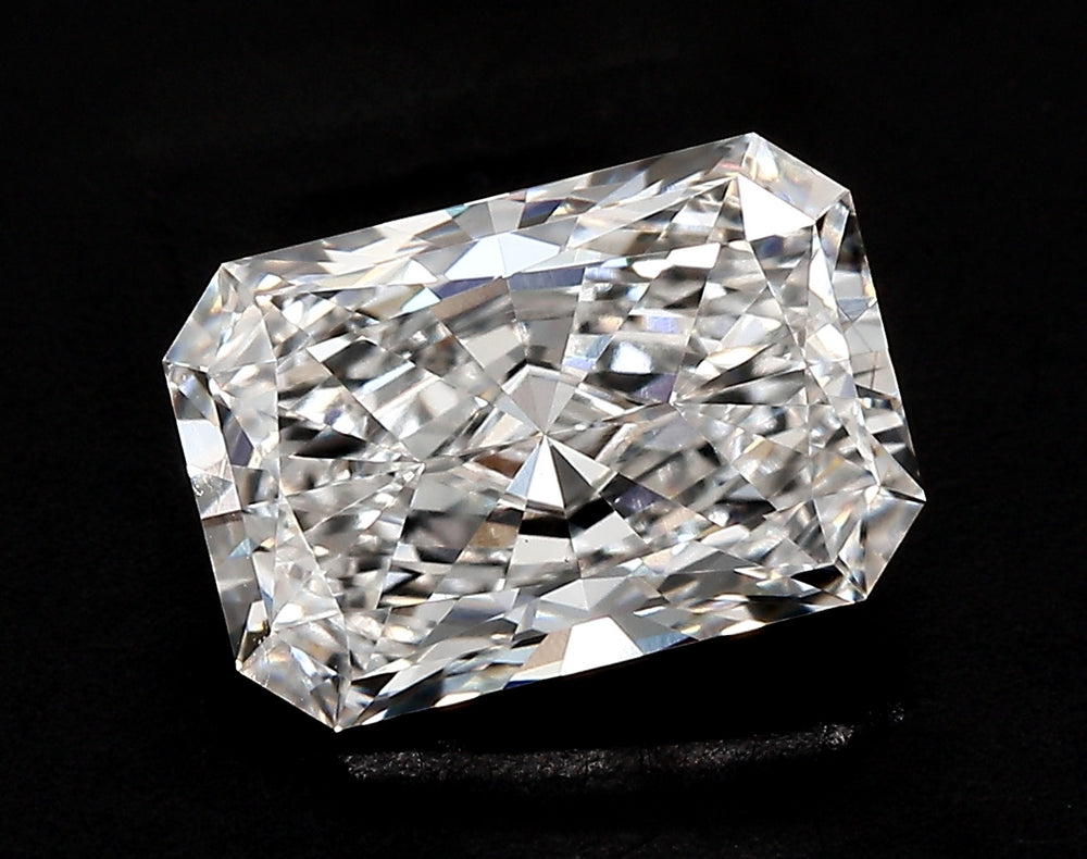 3.57 Carat Radiant Lab Diamond with  Cut Diamond in 14KT  view 1
