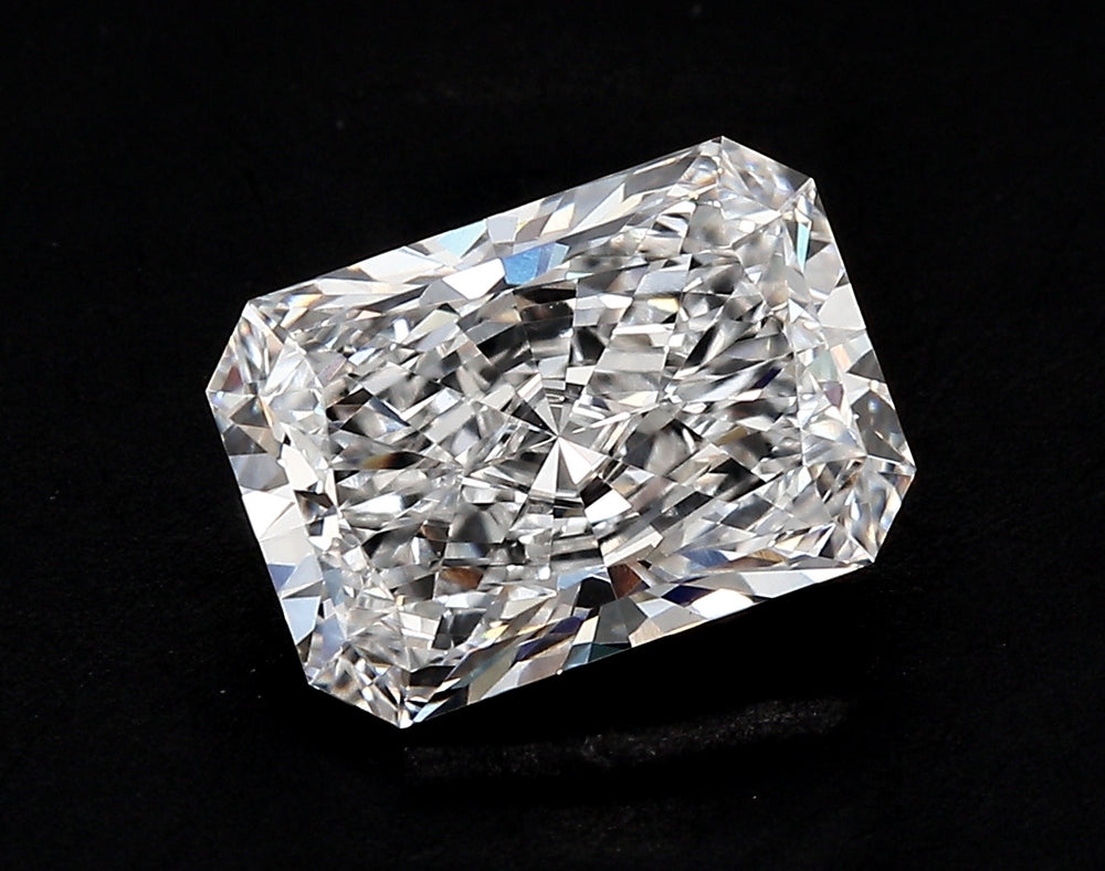 3.0 Carat Radiant Lab Diamond with  Cut Diamond in 14KT  view 1
