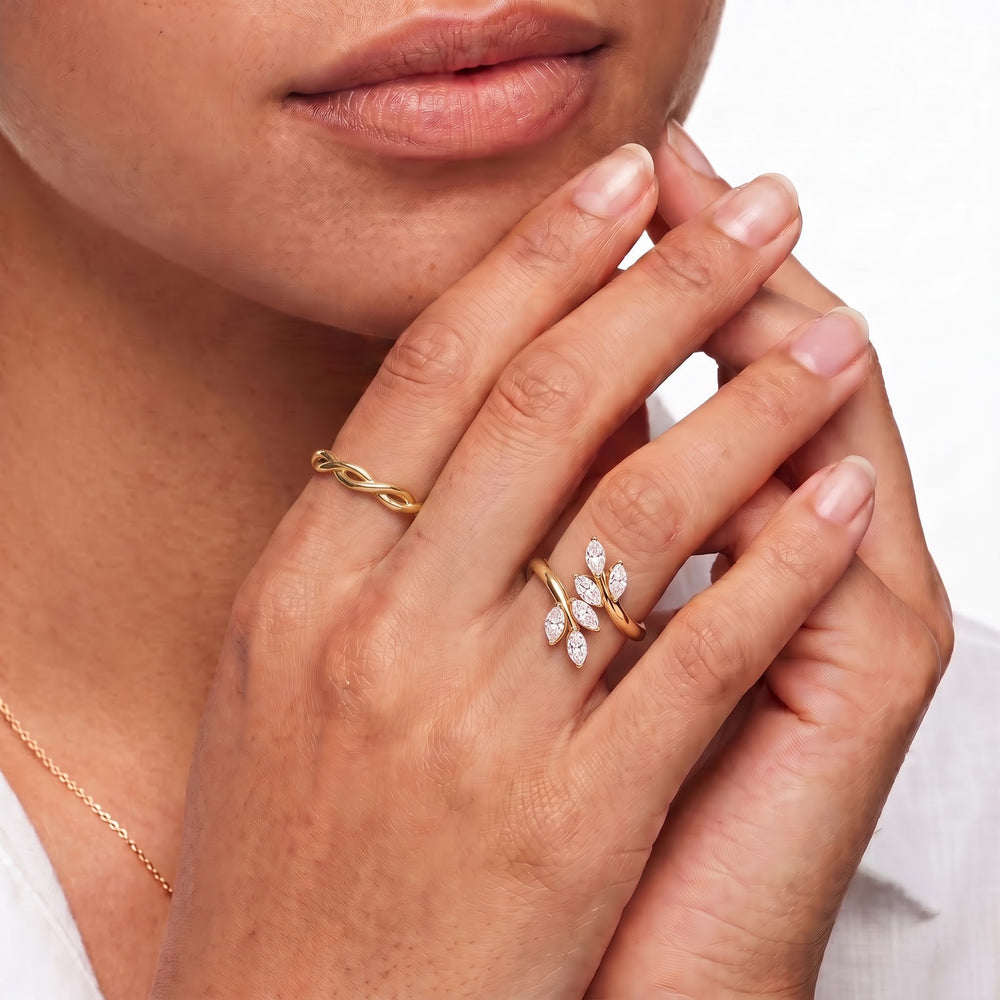 The Vine Bloom Ring with 14KT Rose Gold / Lab / 3/8 Cut Diamond in 14KT Rose Gold / Lab / 3/8 view 3
