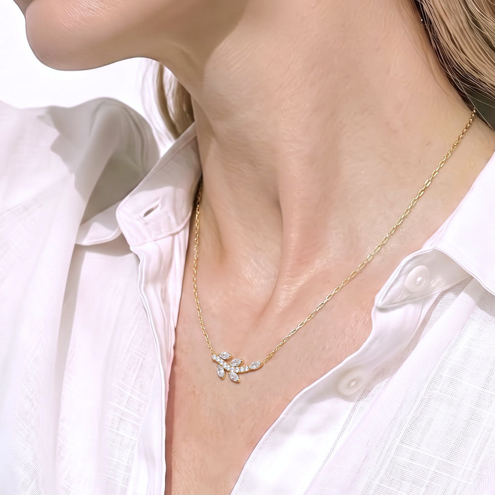 The Vine Allure Necklace with 14KT Rose Gold / Lab / 3/8 Cut Diamond in 14KT Rose Gold / Lab / 3/8 view 2
