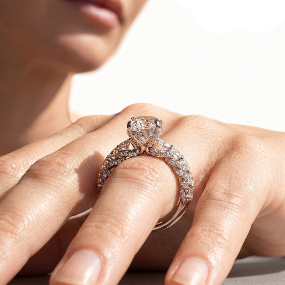 Oval Cut The Roosevelt Ring with Lab Grown Diamond in 14KT Rose Gold view 4
