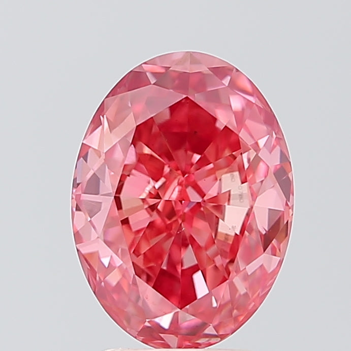 3.0 Carat Oval Lab Diamond with  Cut Diamond in 14KT  view 1
